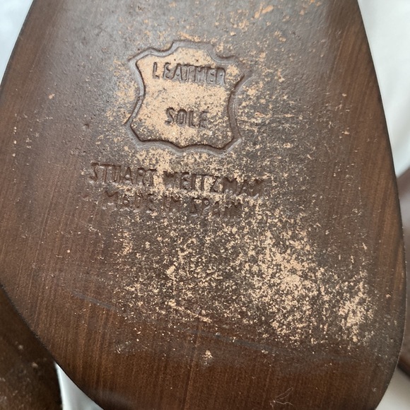 Stuart Weitzman Cheetah Square peep toe heels 7 - Picture 4 of 8